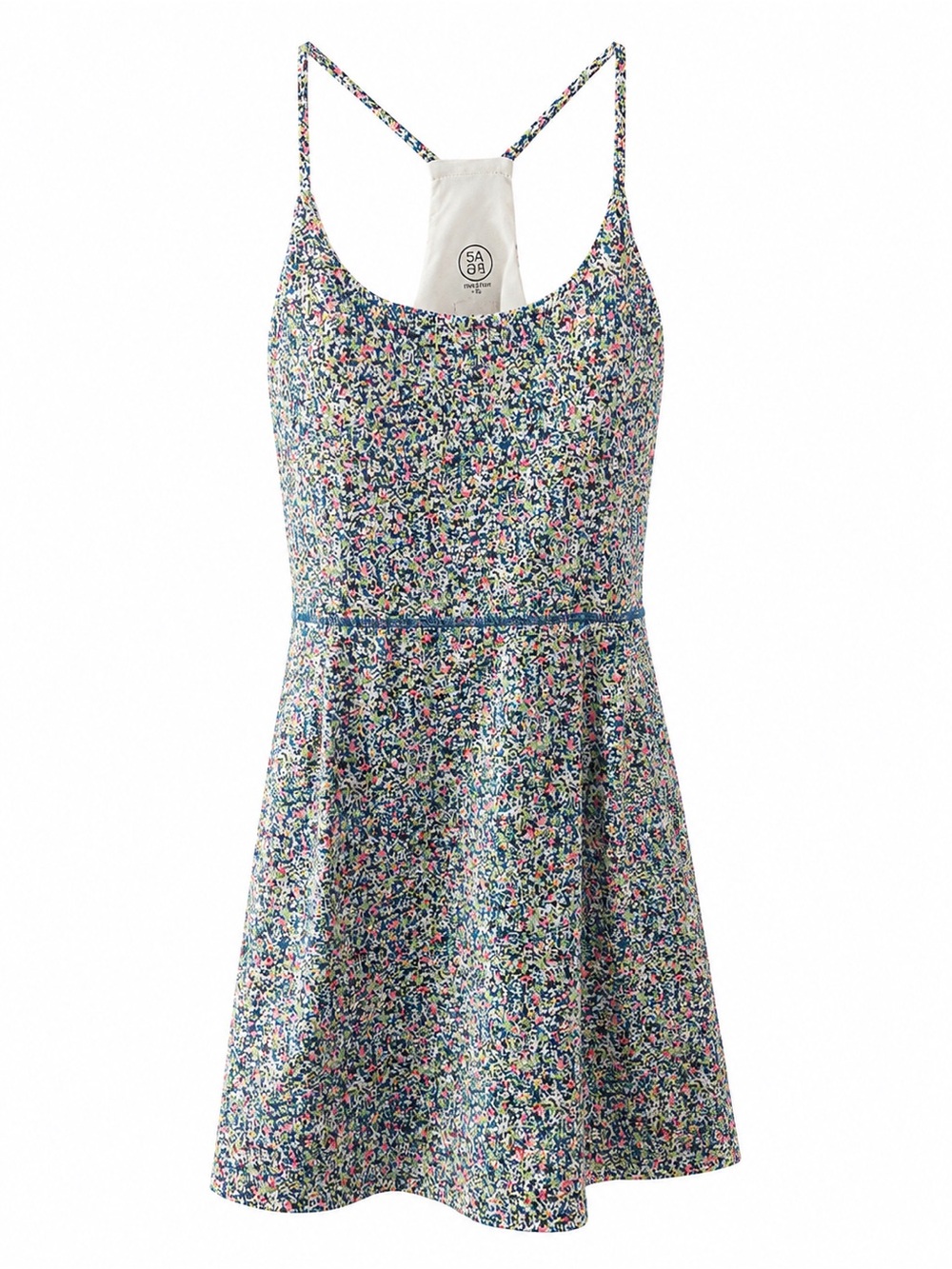 SAGE Collective Floral Racerback Athletic Dress with Shorts Under